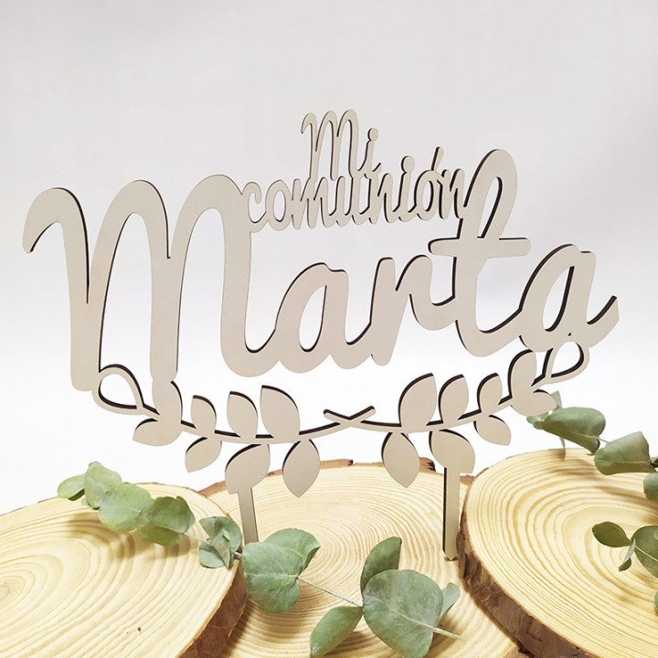 TOPPER PARA TARTA HOJAS