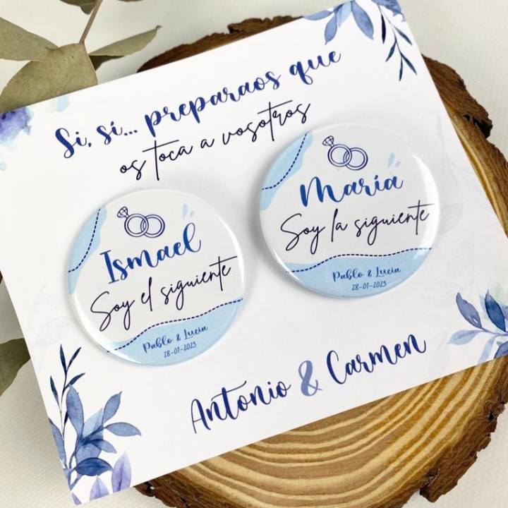 Pareja de chapas para "los siguientes"