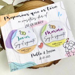 Pareja de chapas para "los siguientes"