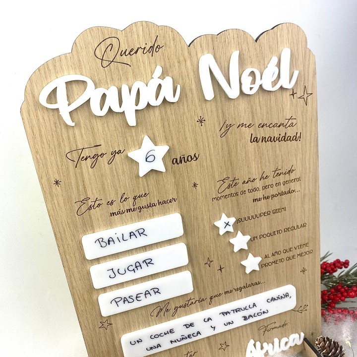Pizarra personalizada navideña