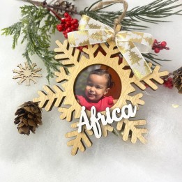 ADORNO NAVIDAD CON FOTO Y NOMBRE