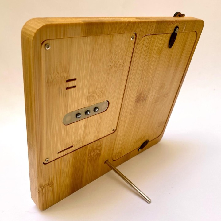 RELOJ PORTAFOTO MADERA