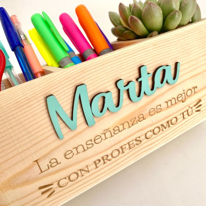 CAJÓN ORGANIZADOR CON PLANTITA Y MATERIAL