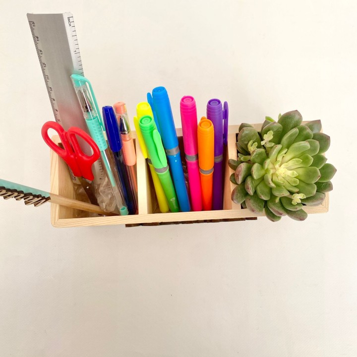 CAJÓN ORGANIZADOR CON PLANTITA Y MATERIAL