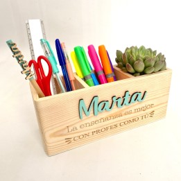 CAJÓN ORGANIZADOR CON PLANTITA Y MATERIAL