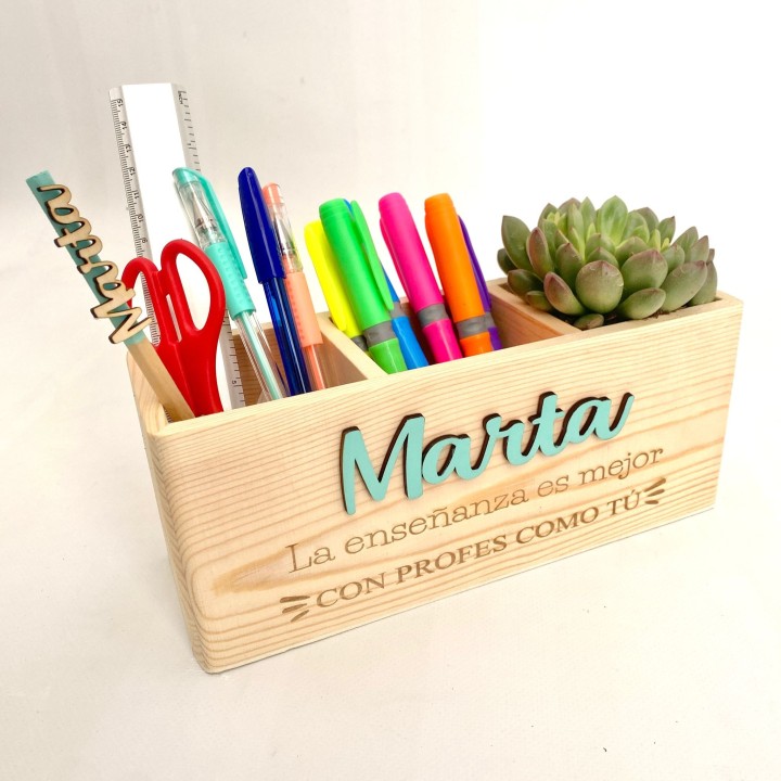 CAJÓN ORGANIZADOR CON PLANTITA Y MATERIAL