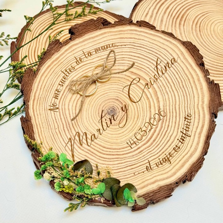PORTAALIANZAS RODAJA DE MADERA