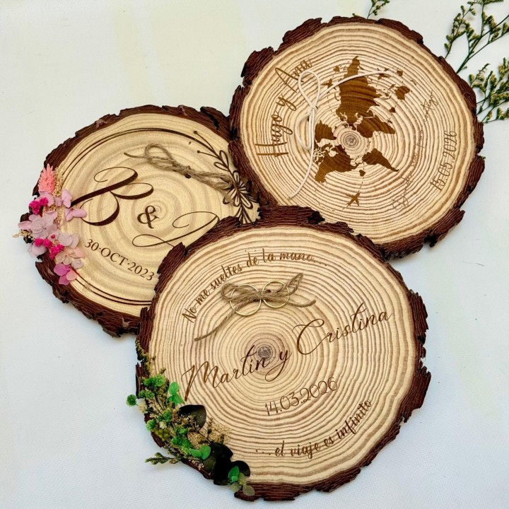 PORTAALIANZAS RODAJA DE MADERA