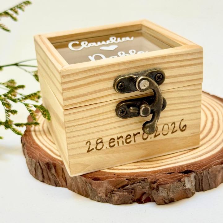 CAJA CON CRISTAL PORTAALIANZAS