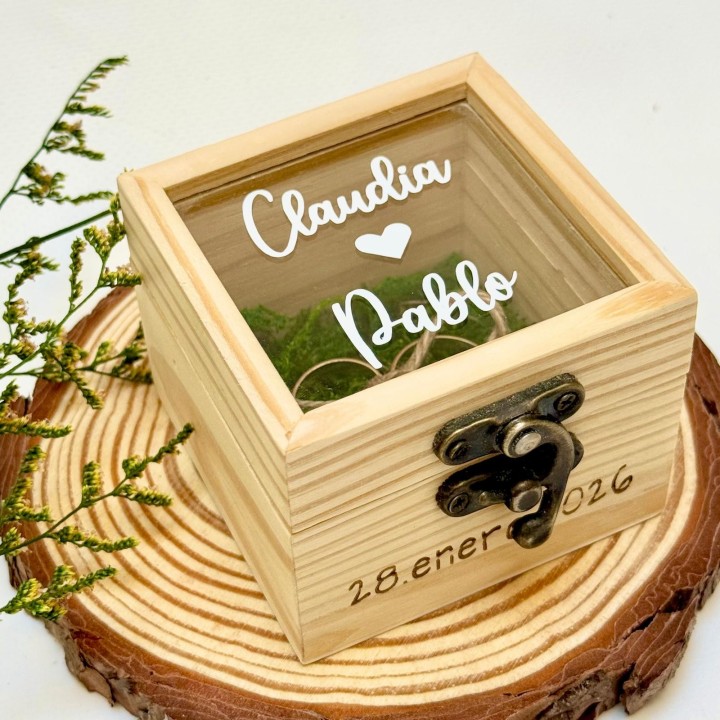 CAJA CON CRISTAL PORTAALIANZAS