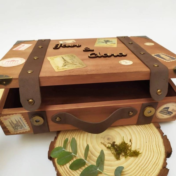 CAJA MALETA VINTAGE PERSONALIZADA