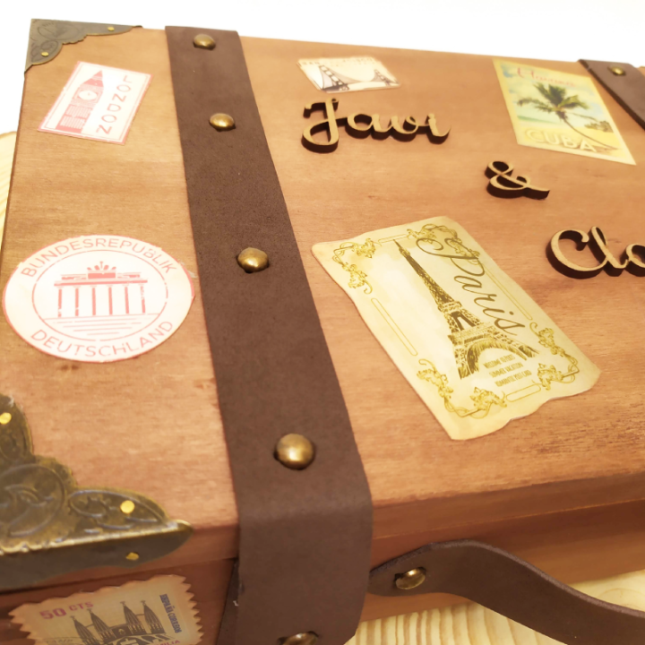 CAJA MALETA VINTAGE PERSONALIZADA